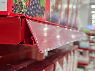 Самозалепващи ценови лайсни за дървени рафтове и стелажи