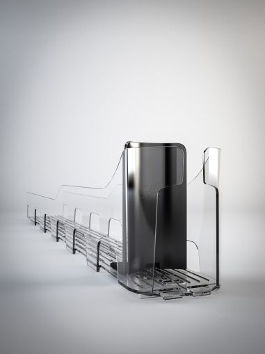 Trays with 12N pusher for beverages - standard bottles and cans, length 385-485mm, 22 pcs per carton