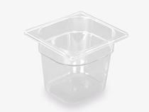 Gastronorm tray GN 1/6 D: 65mm, trasnparent, for professional equipment of the refrigerated display in the store