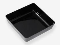 Refrigerated display tray with dimensions: 28x28x7 cm, black