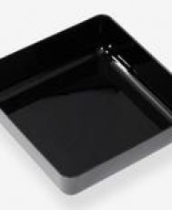 Refrigerated display tray with dimensions: 28x28x7 cm, black